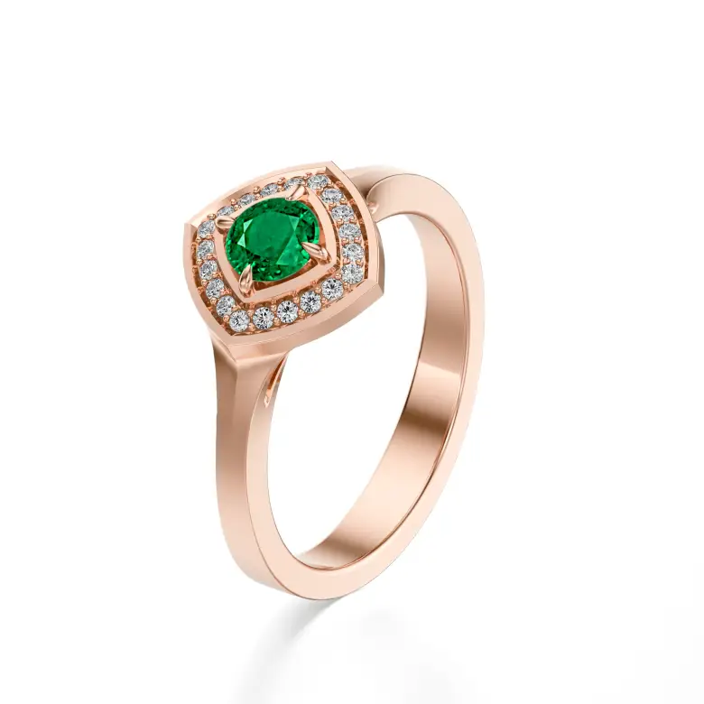 Pierścionek z różowego złota ze szmaragdem AJPZ_120